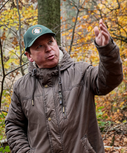 Forstwirtschaft und Klimawandel - Falk Stähr Foto zum Thema Forstwirtschaft und Klimawandel: Zu sehen ist Falk Stähr, der das Sachgebiet Waldbau im Landeskompetenzzentrum Forst Eberswalde leitet.